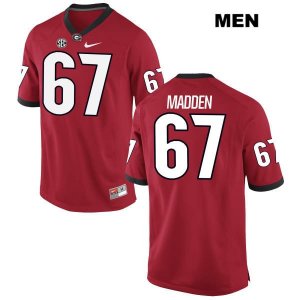 Men's Georgia Bulldogs NCAA #67 Sam Madden Nike Stitched Red Authentic College Football Jersey SHA3654CV